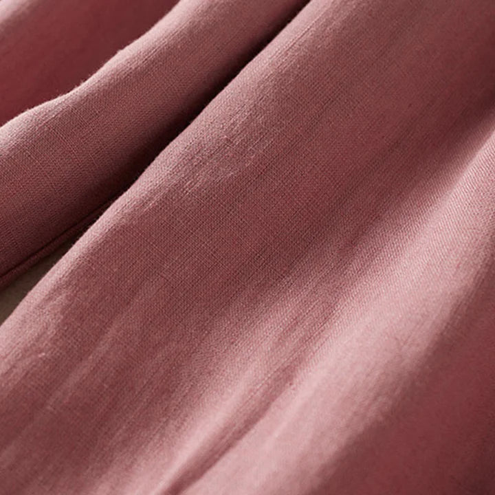 Pantalon Sarouel d’Été pour Femme Brodé de Petites Fleurs avec Poches