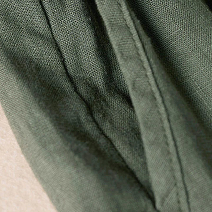 Pantalon Sarouel d’Été pour Femme Brodé de Petites Fleurs avec Poches