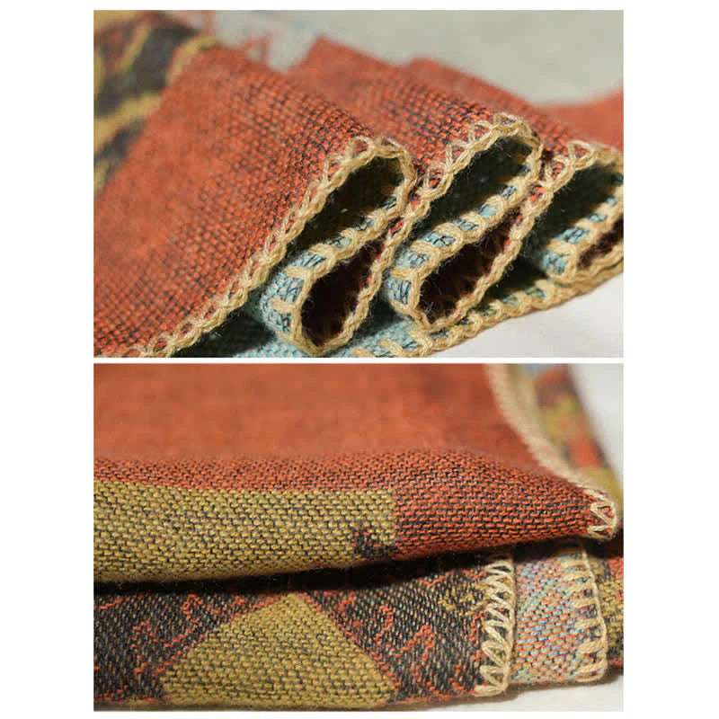 Châle Tibétain à Motif de Losanges – Écharpe Manteau Chaude d’Hiver