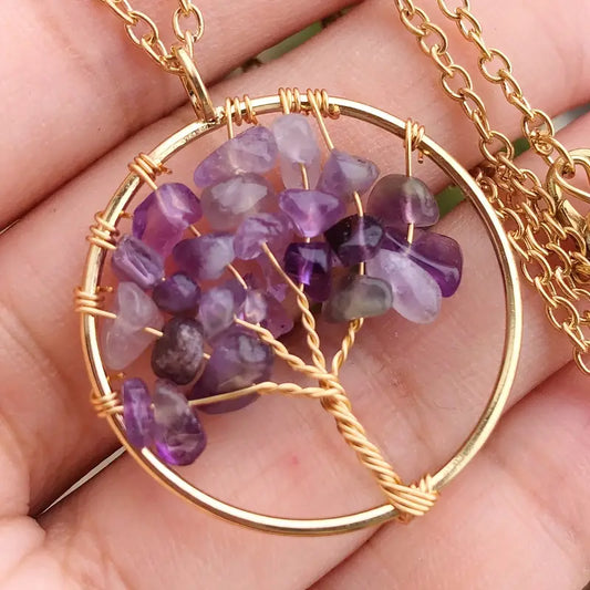 Arbre de Vie en Améthyste – Collier Énergie & Sérénité