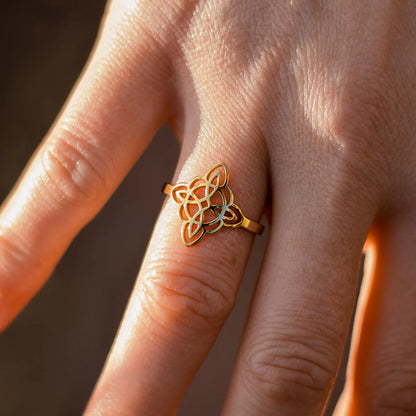 Protection Éternelle – Bague Noeud de Sorcière Ajustable