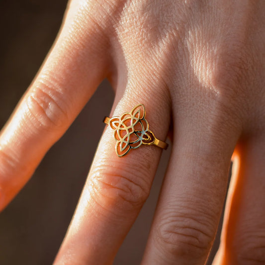 Protection Éternelle – Bague Noeud de Sorcière Ajustable